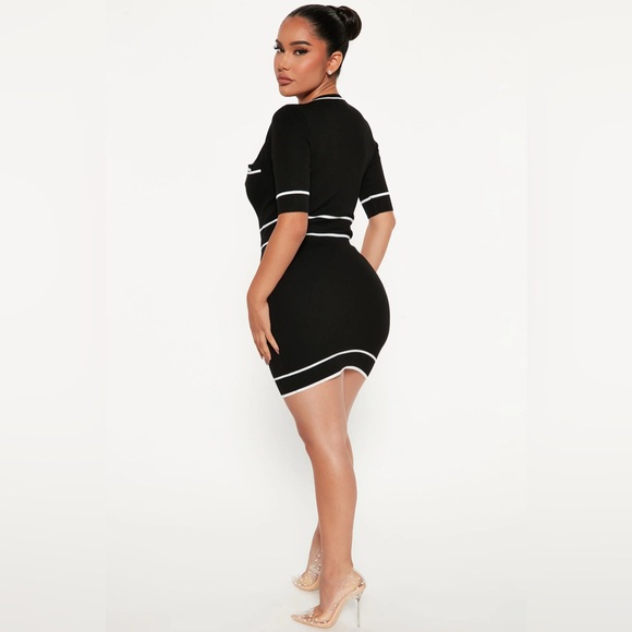 Fashion Nova Keeping It Classy Mini Dress Black White - Picture 3 of 3